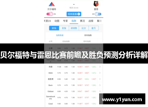 贝尔福特与雷恩比赛前瞻及胜负预测分析详解
